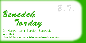 benedek torday business card